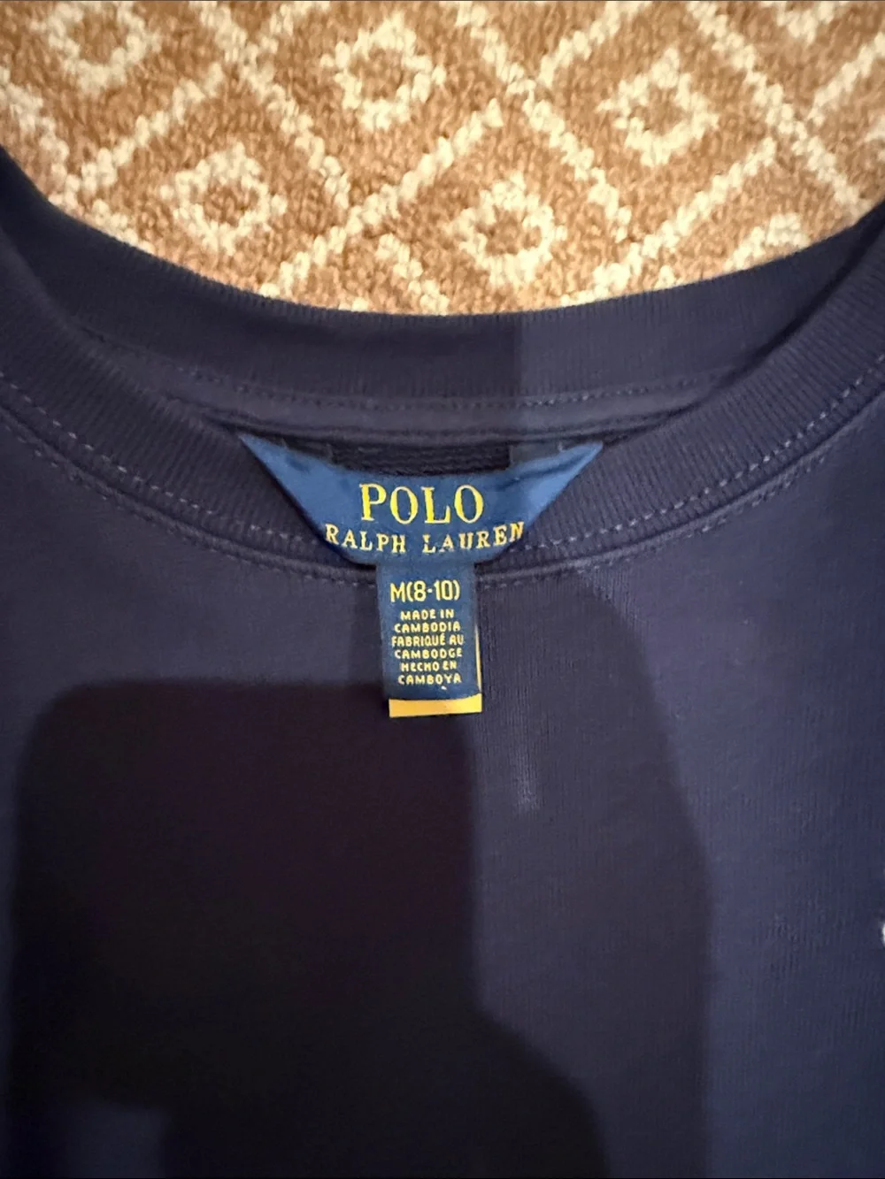 Ralph Lauren Navy and White Pleated Sweatshirt Dress